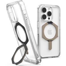 Uag iphone 16 pro case 6.3" plyo xte rugged kickstand mil-grade, clear/titanium