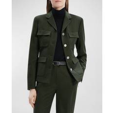 Theory Men Jackets Theory Wool Long Sleeve Military Jacket Hunter Green Melange