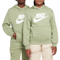 Nike Big Kid's Sportswear Club Fleece Hoodie - Oil Green/White (FD2988-386)