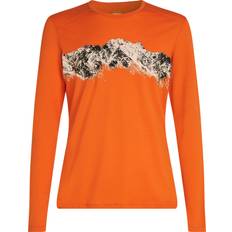 Herr - Orange Underställ Icebreaker Men's Merino Oasis Longsleeve Crewe Remarkables Blaze