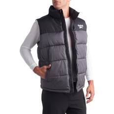 Reebok Outerwear Reebok Men's Puffer Vest Quilted Insulated Full Zip Winter Vest Sleeveless Jacket for Men (M-XXL) Large, Charcoal/Black