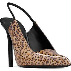 Saint Laurent Heels & Pumps Saint Laurent Raven Slingback Pumps in Leopard-Print Patent Leather (11 EU)