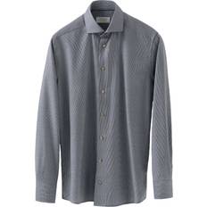 Herr - Merinoull Skjortor Eton Slim Fit Brown Houndstoothmerino Wool Shirt Herr Långärmade Skjortor Från Magasin Brun