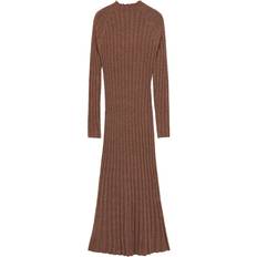 Brown - Knee Length Dresses Mango Flurry Ribbed Dress