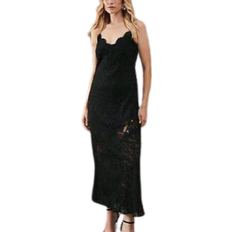 Lace - Midi Dresses Warehouse Burnout Strappy Lace Slip Dress - Black