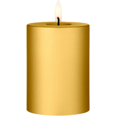 Guld Stearinljus Ester & Erik Block LED Ø7.5x10 cm 90 Gold Metallic Candle