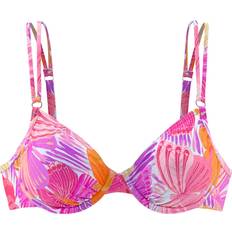 Multifarvet Bikinitoppe Sunseeker Bikinioverdel lyseblå lilla orange pink