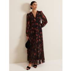 Phase Eight Kenzia Wrap Floral Maxi Dress, Black/Multi