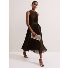 Bronze - Women Clothing Phase Eight Simara Sparkle Pleat Dress, Bronze