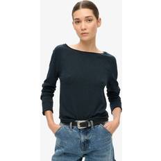 Superdry Vrouw Blouses Superdry French Terry Top Met Lange Mouwen - Blauw