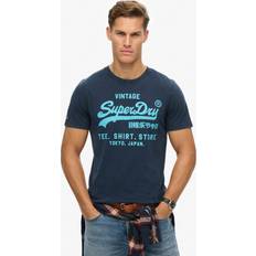 Superdry Neon Vintage Logo Graphic T-Shirt, Deep Navy