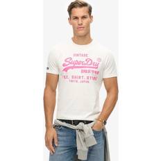 Superdry Neon Vintage Logo Graphic T-Shirt, Ecru