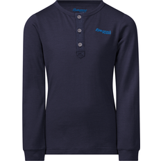 Bergans Overdele Bergans Kids' Myske Wool Shirt - Navy Melange/Solid Dark Grey