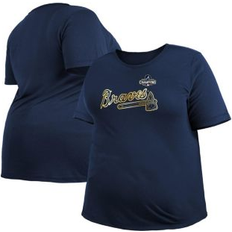 New Era T-shirts New Era Women's Navy Atlanta Braves 2022 Gold Program Plus T-shirt Navy (1X)