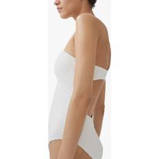 Mango Dam Baddräkter Mango Asymmetrical Textured Swimsuit - Vit