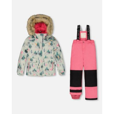 Girls Snowsuits Deux par Deers Print Detachable Hood 2-Piece Snowsuit, Candy (Pink, 2Y) Maisonette