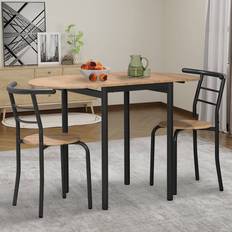 The Range Elba Folding Oak & Black Dining Set 60x115cm 3pcs