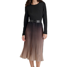 Midi Dresses - XL DKNY Ombre Pleated Dress - Black