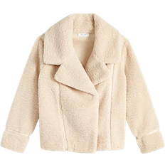 XXS Jackets On 34th Women's Teddy Fleece Moto Jacket - Alabaster