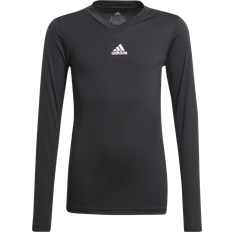 Adidas T-shirts adidas Baselayer Langærmet Funktionsskjorte Team Base Tee Y - Sort/Hvid