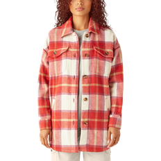 Flannel Outerwear Dickies Plaid Shacket Women's Red Ochre