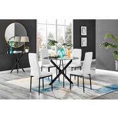 Furniturebox Tierra White Dining Set 120cm 5pcs