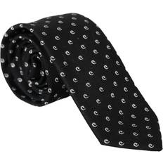 Dolce & Gabbana Ties Dolce & Gabbana Black Logo Cotton Blend Adjustable Tie