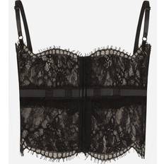 Satin Undertøjssæt Dolce & Gabbana Sort Top Slidstærk Stil Sort