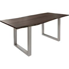 Massivmoebel24 Freeform 3 Grey/Silver Dining Table 100x200cm