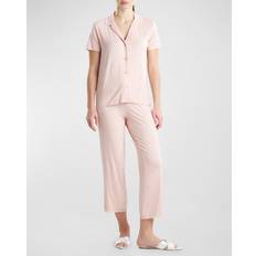 Beige - Elastane/Lycra/Spandex Sleepwear Natori Feathers Essentials Lace-Trim Jersey Pajama Set - Cameo Rose