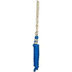 Horse Leads Weaver Weaver Poly Lead Rope with Brass Plated Swivel Chain Blue (8' 6"