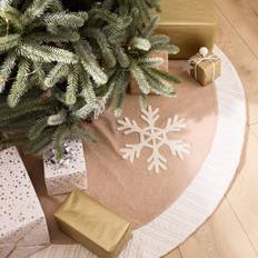 Beige Christmas Tree Skirts Dibor Cosy Snowflake Christmas Tree Skirt 48" - Beige Christmas Tree Skirt