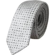 Dolce & Gabbana Gray Ties Dolce & Gabbana Light Gray Polka Dot Silk Adjustable Men Tie