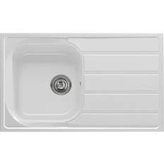 Kitchen Sinks Liquida DK5WH 1.0 Bowl Compact SMC Inset Reversible White Kitchen Sink