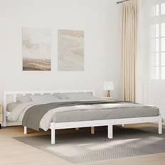 vidaXL Extra Long Bed Frame Without Mattress White 180x210 cm Solid Wood Pine