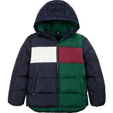 Tommy Hilfiger Kid's Colour Blocked Ripstop Relaxed Padded Jacket - Ornamental Green/Rouge/Blue