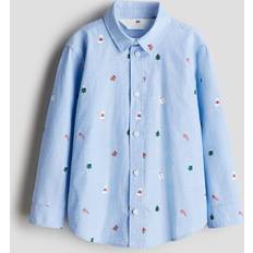 Children's Clothing H&M Boys Blue Long-sleeved cotton shirt 2-3Y