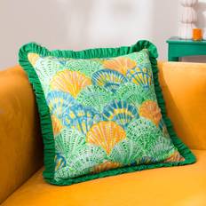 Cushion Covers on sale Furn Clam Shells Abstract Square Throw - (50 cm H x 50 cm W x 1 cm D) Cushion Cover Green (50x50cm)
