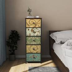 Borough Wharf Narrow Tall Drawers 5 Fabric Dresser 115.5 cm H X 42 cm W X 30 cm D Chest of Drawer