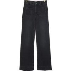 River Island High Waisted Pocket Wide Leg Jeans - Black