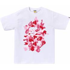 Bape T-shirts Bape ABC Camo Rebuild Big Ape Head T-Shirt - White/Pink