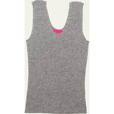 Cashmere Canottiere The Elder Statesman Delicash Knit Tank Top - Light Grey