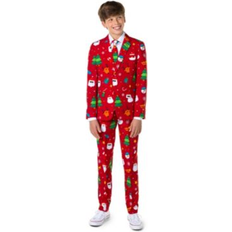 Suits Big Boys Christmas Party Outfit Blazer and Pants Suit Set - Red