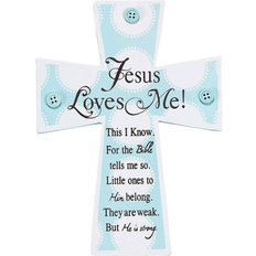 Blue Wall Decor Dicksons Cross Boy Jesus Loves Me - Blue - 6.0 in Wall Decor