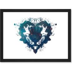 Rosalind Wheeler Ink Splat Thistle Heart Scotland A4 Artwork Wall Print 23.4 cm H x 32.3 cm W Framed Art