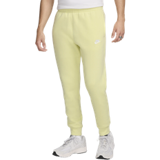 Men - Yellow Pants Nike Sportswear Club Fleece Joggers - Life Lime/White