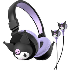 Hello Kitty 2-in-1 Wireless Bluetooth Headphones With Wired Earbuds - Kuromi - Purple