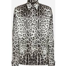 Leopard Skjorter Dolce & Gabbana Leopard Print Silke Skjorte Mænd Look Flerfarvet