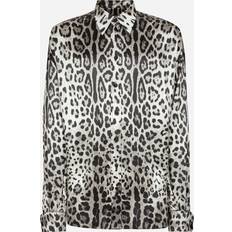 Dolce & Gabbana Grey Clothing Dolce & Gabbana Silk Leopard Print Shirt Multi