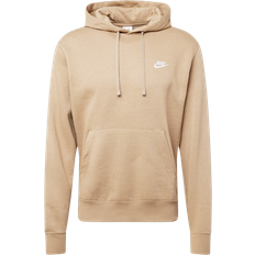 Bruin - Vrouw Tops Nike Club Fleece Hoodie - Khaki/Khaki/White